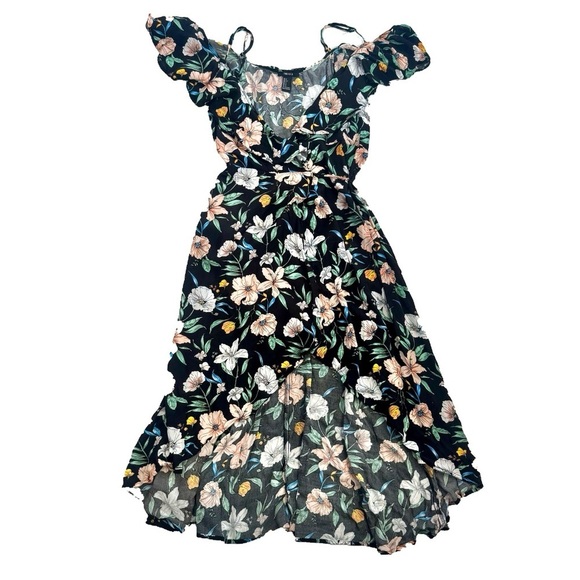 Forever 21 floral high low cold shoulder wrap dress ❤️ - Picture 2 of 6